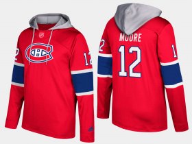 Wholesale Cheap Canadiens #12 Dickie Moore Red Name And Number Hoodie