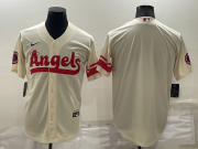 Wholesale Cheap Men's Los Angeles Angels Blank Cream 2022 City Connect Cool Base Stitched Jersey