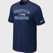 Wholesale Cheap Nike NFL Seattle Seahawks Heart & Soul NFL T-Shirt Midnight Blue
