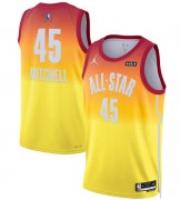 Cheap Men's 2023 All-Star #45 Donovan Mitchell Orange Game Swingman Stitched Basketball Jersey