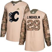 Wholesale Cheap Adidas Flames #28 Elias Lindholm Camo Authentic 2017 Veterans Day Stitched NHL Jersey