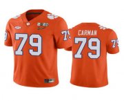 Wholesale Cheap Men's Clemson Tigers #79 Jackson Carman Orange 2020 National Championship Game Jersey