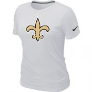 Wholesale Cheap Women's Nike New Orleans Saints Logo NFL T-Shirt White