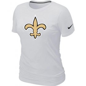 Wholesale Cheap Women\'s Nike New Orleans Saints Logo NFL T-Shirt White