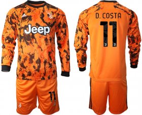 Wholesale Cheap Men 2020-2021 club Juventus away long sleeves 11 orange Soccer Jerseys