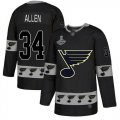 Wholesale Cheap Adidas Blues #34 Jake Allen Black Authentic Team Logo Fashion Stanley Cup Champions Stitched NHL Jersey