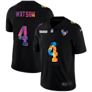 Cheap Houston Texans #4 Deshaun Watson Men's Nike Multi-Color Black 2020 NFL Crucial Catch Vapor Untouchable Limited Jersey