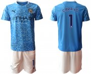 Wholesale Cheap Men 2020-2021 club Manchester City home 1 blue Soccer Jerseys