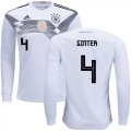 Wholesale Cheap Germany #4 Ginter White Home Long Sleeves Soccer Country Jersey