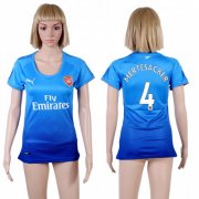 Wholesale Cheap Women's Arsenal #4 Mertesacker Away Soccer Club Jersey