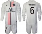 Wholesale Cheap Men 2021-2022 ClubParis Saint-Germainaway white Long Sleeve 6 Soccer Jersey
