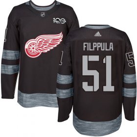 Wholesale Cheap Adidas Red Wings #51 Valtteri Filppula Black 1917-2017 100th Anniversary Stitched NHL Jersey