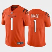 Wholesale Cheap Men's Cincinnati Bengals #1 Ja'Marr Chase Orange 2021 Limited Football Jersey