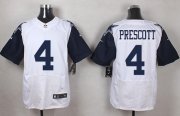 Wholesale Cheap Nike Cowboys #4 Dak Prescott White Men's Stitched NFL Elite Rush Jersey