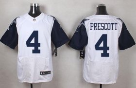 Wholesale Cheap Nike Cowboys #4 Dak Prescott White Men\'s Stitched NFL Elite Rush Jersey