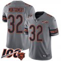 Wholesale Cheap Nike Bears #32 David Montgomery Silver Men's Stitched NFL Limited Inverted Legend 100th Season Jersey