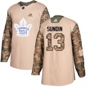 Wholesale Cheap Adidas Maple Leafs #13 Mats Sundin Camo Authentic 2017 Veterans Day Stitched NHL Jersey