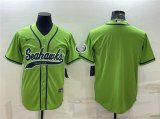 Wholesale Cheap Men's Seattle Seahawks Blank Green With Patch Cool Base Stitched Baseball Jersey