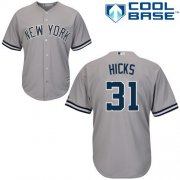 Wholesale Cheap Yankees #31 Aaron Hicks Grey Cool Base Stitched Youth MLB Jersey