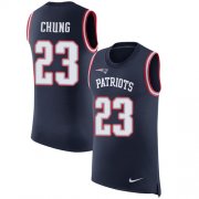 Wholesale Cheap Nike Patriots #23 Patrick Chung Navy Blue Team Color Men's Stitched NFL Limited Rush Tank Top Jersey