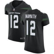 Wholesale Cheap Nike Jets #12 Joe Namath Black Alternate Men's Stitched NFL Vapor Untouchable Elite Jersey