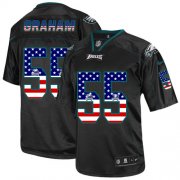 Wholesale Cheap Nike Eagles #55 Brandon Graham Black Men's Stitched NFL Elite USA Flag Fashion Jersey