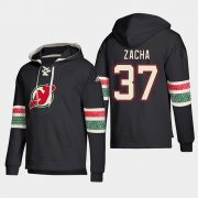 Wholesale Cheap New Jersey Devils #37 Pavel Zacha Black adidas Lace-Up Pullover Hoodie