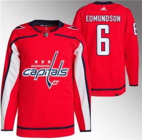 Wholesale Cheap Men\'s Washington Capitals #6 Joel Edmundson Red Stitched Jersey