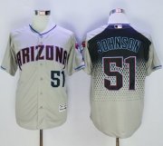 Wholesale Cheap Diamondbacks #51 Randy Johnson Gray/Capri New Cool Base Stitched MLB Jersey