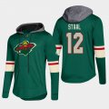 Wholesale Cheap Wild #12 Eric Staal Green 2018 Pullover Platinum Hoodie
