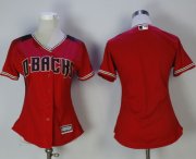 Wholesale Cheap Diamondbacks Blank Red/Brick Alternate Women's Stitched MLB Jersey