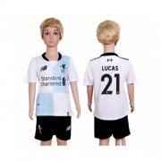 Wholesale Cheap Liverpool #21 Lucas Away Kid Soccer Club Jersey