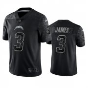 Wholesale Cheap Men's Los Angeles Chargers #3 Derwin James Black Reflective Limited Stitched Football Jersey