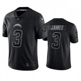 Wholesale Cheap Men\'s Los Angeles Chargers #3 Derwin James Black Reflective Limited Stitched Football Jersey