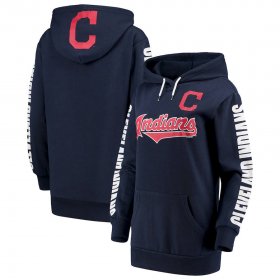 Wholesale Cheap Cleveland Indians G-III 4Her by Carl Banks Women\'s Extra Innings Pullover Hoodie Navy