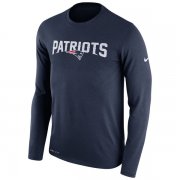 Wholesale Cheap Men's New England Patriots Nike Navy Legend Essential Lock Up Long Sleeve Performance T-Shirt