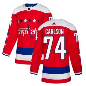 Wholesale Cheap Adidas Capitals #74 John Carlson Red Alternate Authentic Stitched NHL Jersey