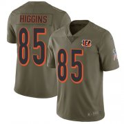 Wholesale Cheap Nike Bengals #85 Tee Higgins Olive Men's Stitched NFL Limited 2017 Salute To Service Jersey