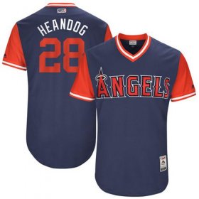Wholesale Cheap Angels of Anaheim #28 Andrew Heaney Navy \"Heandog\" Players Weekend Authentic Stitched MLB Jersey