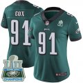 Wholesale Cheap Nike Eagles #91 Fletcher Cox Midnight Green Team Color Super Bowl LII Champions Women's Stitched NFL Vapor Untouchable Limited Jersey