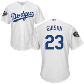 Wholesale Cheap Dodgers #23 Kirk Gibson White Cool Base 2018 World Series Stitched Youth MLB Jersey