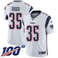 Wholesale Cheap Nike Patriots #35 Kyle Dugger White Men's Stitched NFL 100th Season Vapor Untouchable Limited Jersey