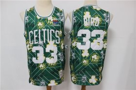 Wholesale Cheap Men\'s Boston Celtics #33 Larry Bird Green Tear Up Pack Mitchell & Ness Swingman Jeresy