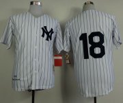 Wholesale Cheap Mitchell and Ness 1956 Yankees #18 Don Larsen White Throwback Stitched MLB Jersey