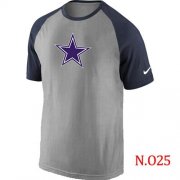 Wholesale Cheap Nike Dallas Cowboys Ash Tri Big Play Raglan NFL T-Shirt Grey/Navy Blue