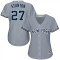 Wholesale Cheap Yankees #27 Giancarlo Stanton Grey Road Women's Stitched MLB Jersey