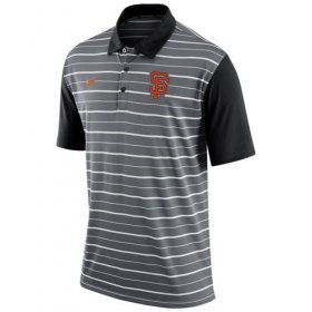Wholesale Cheap Men\'s San Francisco Giants Nike Gray Dri-FIT Stripe Polo