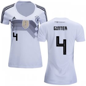 Wholesale Cheap Women\'s Germany #4 Ginter White Home Soccer Country Jersey