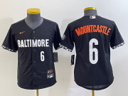 Wholesale Cheap Youth Baltimore Orioles #6 Ryan Mountcastle Number Black 2023 City Connect Cool Base Stitched Jersey 1