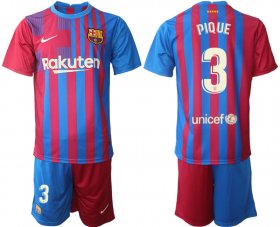 Wholesale Cheap Men 2021-2022 Club Barcelona home red 3 Nike Soccer Jerseys